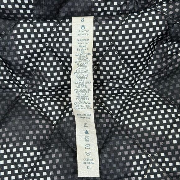 Lululemon Athletica Puffer Vest Goose Down Hooded Women's 8 Sleeveless Gray Camo - Picture 4 of 13